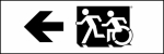 Egress Group Running Man Wheelchair Wheelie Man Symbol Accessible Means of Egress Icon Exit Sign 68