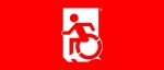 Egress Group Wheelchair Wheelie Man Symbol Accessible Means of Egress Icon Exit Sign 84
